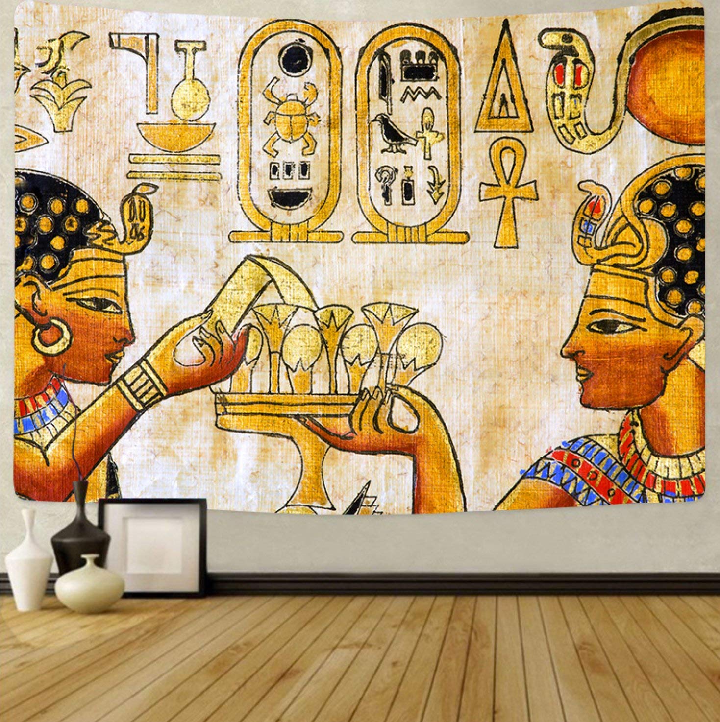 Amazon.co.jp: ND タペストリー エジプト ピラミッド 壁画 ファラオ